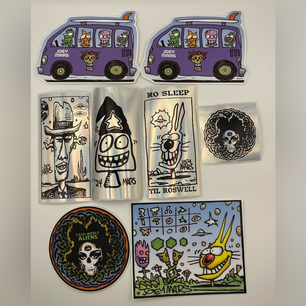 JOEY MARS Rare Vintage, sticker LOT, postcard, Grateful Dead stickers, artwork​ - Picture 4 of 4